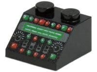 LEGO onderdeel Slope 45 2 x 2 with Control Panel with Red and Green Lamps Pattern 3039pb048
