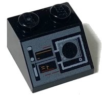 LEGO part Slope 45 2 x 2 with Controls, Buttons, and Navigation Display Pattern 3039pb108