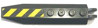 LEGO part Scharnier Platte 1 x 8 mit Angled Side Extensions mit Black und Yellow Danger Stripes Muster (Aufkleber) - Set 8863 30407pb07
