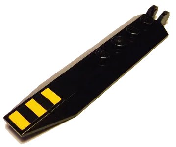 LEGO onderdeel Hinge Plate 1 x 8 with Angled Side Extensions with 3 Bright Light Orange Stripes Pattern (Sticker) - Set 60158 (30407pb10)