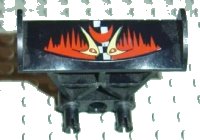 LEGO part Vehicle, Spoiler 3 x 4 x 6 with Red and Yellow Jack Stone Pattern 30626pb01
