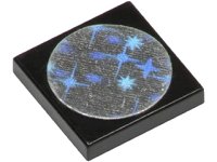 LEGO part Tile 2 x 2 with Holographic Stars Pattern (Sticker) - Sets 6856 / 6899 3068pb0045