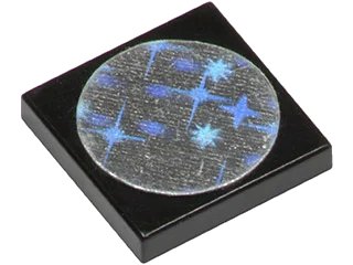 LEGO onderdeel Tile 2 x 2 with Holographic Stars Pattern (Sticker) - Sets 6856 / 6899 (3068pb0045)