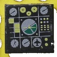 LEGO onderdeel Tile 2 x 2 with Avionics Green and Light Gray Pattern 1 (Sticker) - Set 8856 3068pb0125