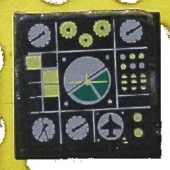 LEGO onderdeel Tile 2 x 2 with Avionics Green and Light Gray Pattern 1 (Sticker) - Set 8856 (3068pb0125)