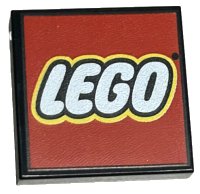 LEGO part Tile 2 x 2 with LEGO Logo Type 2 Pattern 3068pb0214