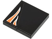 LEGO part Tile 2 x 2 with Orange Flames on Black Background Pattern Model Right Side (Sticker) - Set 8125 3068pb0447R