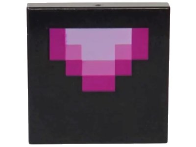 LEGO onderdeel Tile 2 x 2 with Pixelated Bright Pink, Dark Pink and Magenta Tongue Pattern (Minecraft Dragon) (3068pb0895)