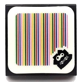 LEGO part Piastrella 2 x 2 con Codice Scanner Super Mario Fuzzy Disegno (Adesivo) - Set 30389 / 71361 / 71389 / 71405 (3068pb1365)