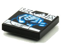LEGO onderdeel Tegel 2 x 2 with BeatBit Album Cover - Guitarist X-Ray Pattern 3068pb1575