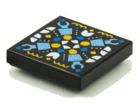 LEGO onderdeel Tegel 2 x 2 met BeatBit Album Cover - Geometric Minifigure Heads, Arms and Quarter Tiles Patroon 3068pb1613