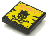 LEGO part Baldosa 2 x 2 con Portada de Álbum BeatBit - Patrón de Calavera y Huesos Cruzados 3068pb1629