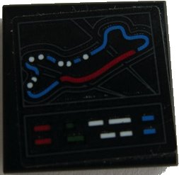 LEGO onderdeel Tile 2 x 2 with Race Track Pattern (Sticker) - Set 75879 (3068pb1651)