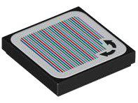 LEGO part Tile 2 x 2 with Super Mario Scanner Code 2 Curved Arrows Lava Lift Pattern (Sticker) - Set 71416 (3068pb2160)