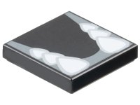 LEGO part Tile 2 x 2 with Sharp White Teeth in Dark Bluish Gray Gums Pattern (Super Mario Dry Bowser Lower Jaw) 3068pb2298