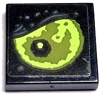 LEGO onderdeel Tile 2 x 2 with Olive Green and Yellowish Green Eye with Black Pupil Pattern Model Left Side (Sticker) - Set 70435 (3068pb2330L)