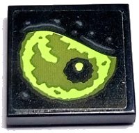 LEGO part Piastrella 2 x 2 con Occhio Verde Oliva e Verde Giallastro con Pupilla Nera Lato Destro del Modello (Adesivo) - Set 70435 3068pb2330R
