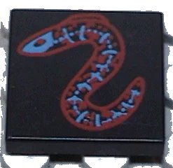 LEGO onderdeel Tile 2 x 2 with Blue and Red Eel Pattern (3068px12)