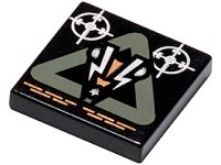 LEGO onderdeel Tegel 2 x 2 met Insectoïde Logo in Donkergrijs Driehoek Patroon 3068px7