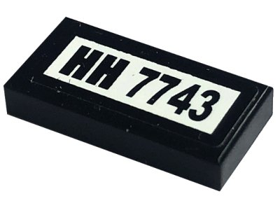 LEGO onderdeel Tile 1 x 2 with 'HH 7743' Pattern (Sticker) - Set 7743 (3069pb0108)