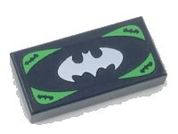 LEGO onderdeel Tile 1 x 2 with Bat-Merch Voucher Pattern 3069pb0634