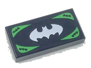 LEGO onderdeel Tile 1 x 2 with Bat-Merch Voucher Pattern (3069pb0634)