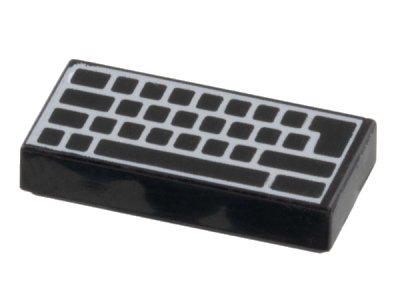 LEGO part Tile 1 x 2 with Computer Keyboard Blank Keys Pattern (3069pb0856)