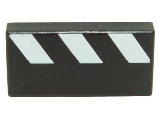 LEGO onderdeel Tile 1 x 2 with Diagonal Partial Stripes White Pattern (3069px15)