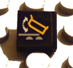 LEGO part Tile 1 x 1 with Dump Truck and Arrows Pattern (Sticker) - Set 8479 (3070pb042)