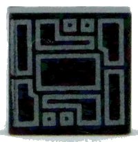 LEGO part Tile 1 x 1 with Silver Circuitry Pattern 3070pb123
