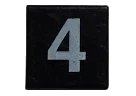 LEGO onderdeel Tile 1 x 1 with White Number 4 Pattern (3070pb229)