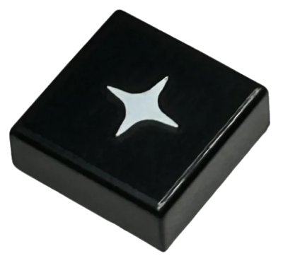 LEGO onderdeel Tile 1 x 1 with White Sparkle / Star Pattern (3070pb344)