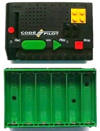 LEGO part Code Pilot - Brick Top with Green Battery Holder 32021c00