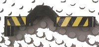 LEGO part Technic, Liftarm, Modified Crossover Offset 1 x 9 with Black and Yellow Danger Stripes Pattern on Both Sides (Stickers) - Set 8462 32079pb01
