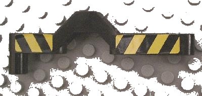 LEGO part Technic, Tragarm, Modifiziert Crossover Versatz 1 x 9 mit Schwarzen und Gelben Gefahrenstreifen Muster auf beiden Seiten (Aufkleber) - Set 8462 (32079pb01)