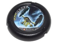 LEGO onderdeel Throwing Disk with Throwbot Jet / Slizer Judge 3 Pips, LEGO Technic Logo, and Robot Throwing Disks Pattern 32171pb032
