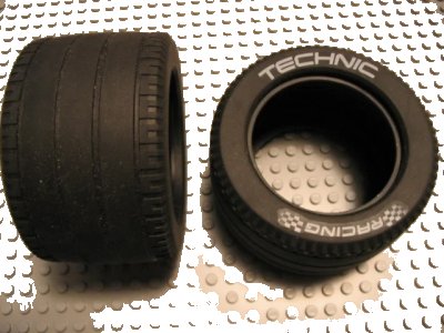 LEGO onderdeel Tire Technic Racing Large with 'TECHNIC RACING' White Pattern (32296pb01)