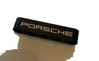 LEGO part Technic, Viga Grueso 1 x 5 con 'PORSCHE' Blanco sobre Patrón de Fondo Negro (Pegatina) - Set 42096 32316pb034