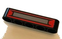 LEGO part Technic, Liftarm Thick 1 x 5 with Grille on Red Background Pattern (Aufkleber) - Set 42098 32316pb036