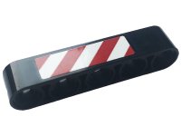 LEGO part Technic, Liftarm Thick 1 x 5 with Red and White Danger Stripes Pattern Side B (Sticker) - Set 42108 32316pb037b
