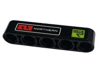 LEGO part Technic, Liftarm Thick 1 x 5 with 'NORTHERN' and 'MOTO R' Pattern Model Right Side (Sticker) - Set 42129 32316pb070R