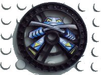 LEGO part Technic, Disk 5 x 5 - RoboRider Talisman Wheel, Ninja Mold with Robot Pattern 32349pb01