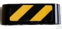 LEGO part Technic, Liftarm Thick 1 x 3 with Black and Yellow Danger Stripes Pattern Model Left Side (Sticker) - Set 42098 32523pb43L