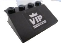 LEGO part Slope 33 3 x 4 with 'VIP SERVICE' on Black Background Pattern (Sticker) - Set 8495 3297pb025