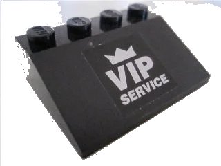 LEGO onderdeel Slope 33 3 x 4 with 'VIP SERVICE' on Black Background Pattern (Sticker) - Set 8495 (3297pb025)
