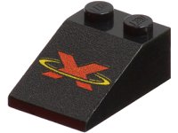LEGO part Schräge 33 3 x 2 con Cerchio Rosso X e Giallo Motivo 3298pb016