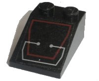 LEGO part Schräge 33 3 x 2 con Argento Circuiti in Rosso Trapezio Contorno Motivo (Adesivo) - Set 7702 3298pb032