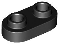 LEGO part Plaque, Ronde 1 x 2 avec Tenons Ouverts 35480
