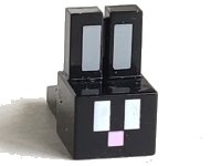 LEGO onderdeel Creature Head Pixelated with Long Ears with Light Bluish Gray Auricles, White Eyes, and Bright Pink Nose Pattern (Minecraft Rabbit) 35525pb04