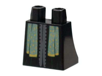 LEGO onderdeel Lower Body, Skirt with Sand Green Robe Ends, Gold and Dark Green Trim Pattern (36036pb043)